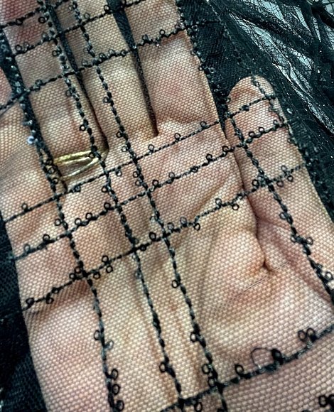 Фатин черный в квадрат с пайеткой 